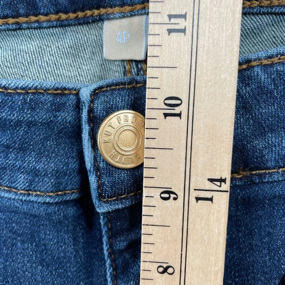 KUT from the Kloth Jeans Women 4P Blue Ana High Rise Flare Front Patch Pockets - Picture 7 of 10